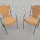 Mid-Century Chair by Frederic Weinberg in Rattan, Iron and Brass