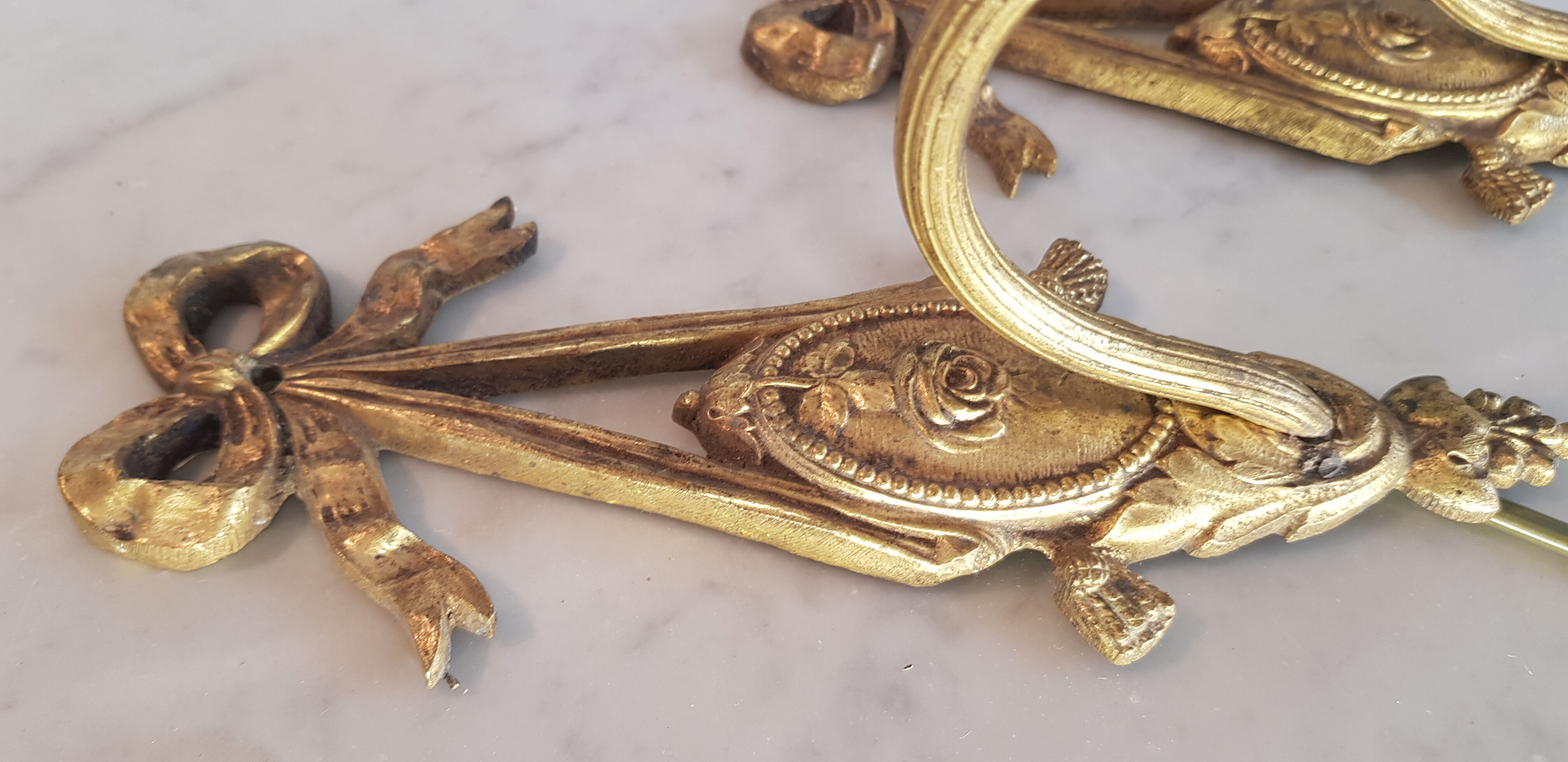 Pair of bronze wall sconces