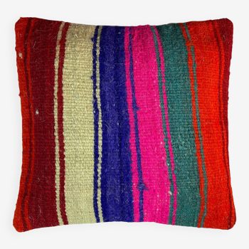 Housse de coussin kilim turc vintage, 40 x 40 cm