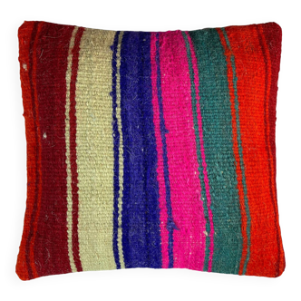 Housse de coussin kilim turc vintage, 40 x 40 cm