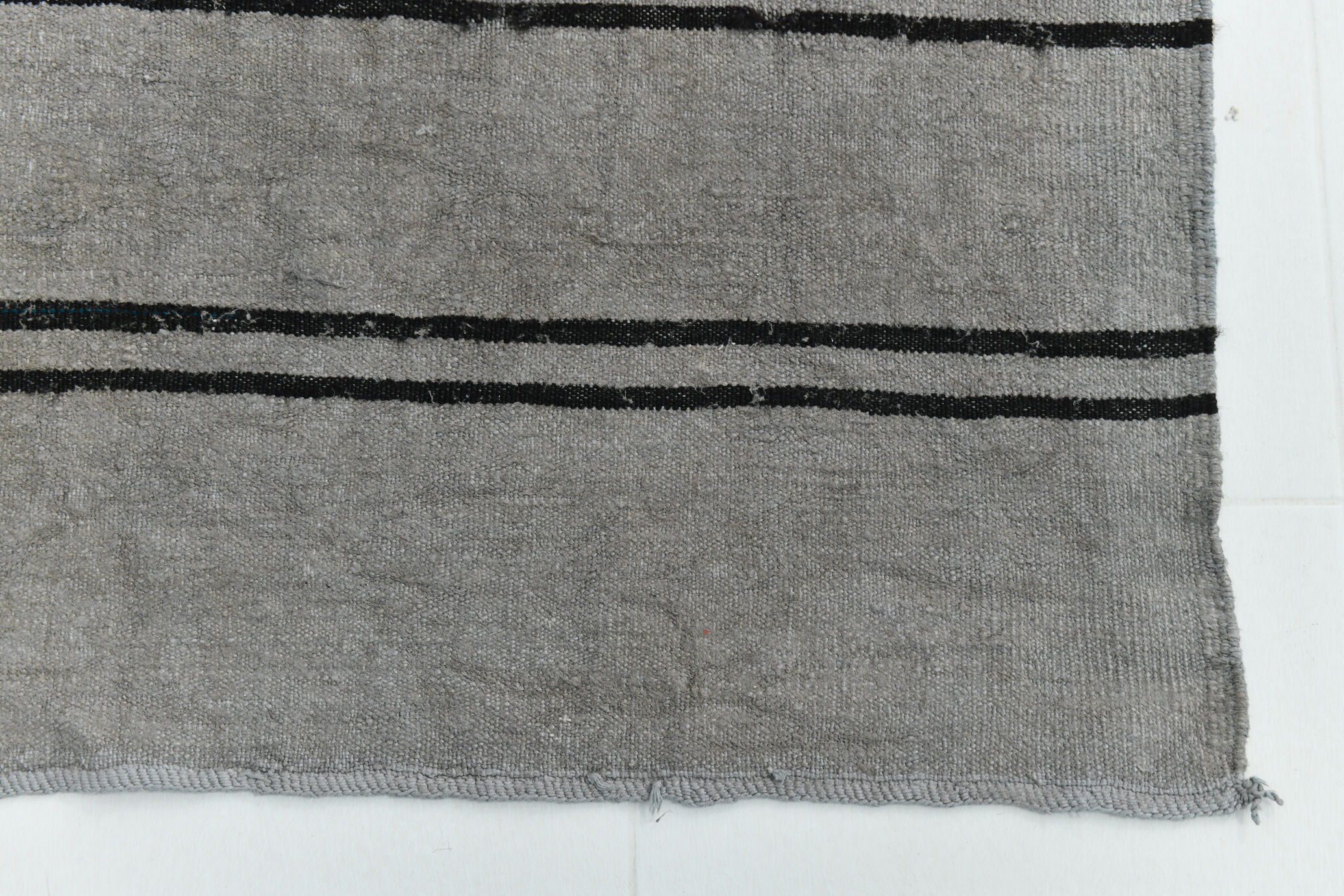 6x12 Gray & Black Modern Hemp Rug, 184x379Cm