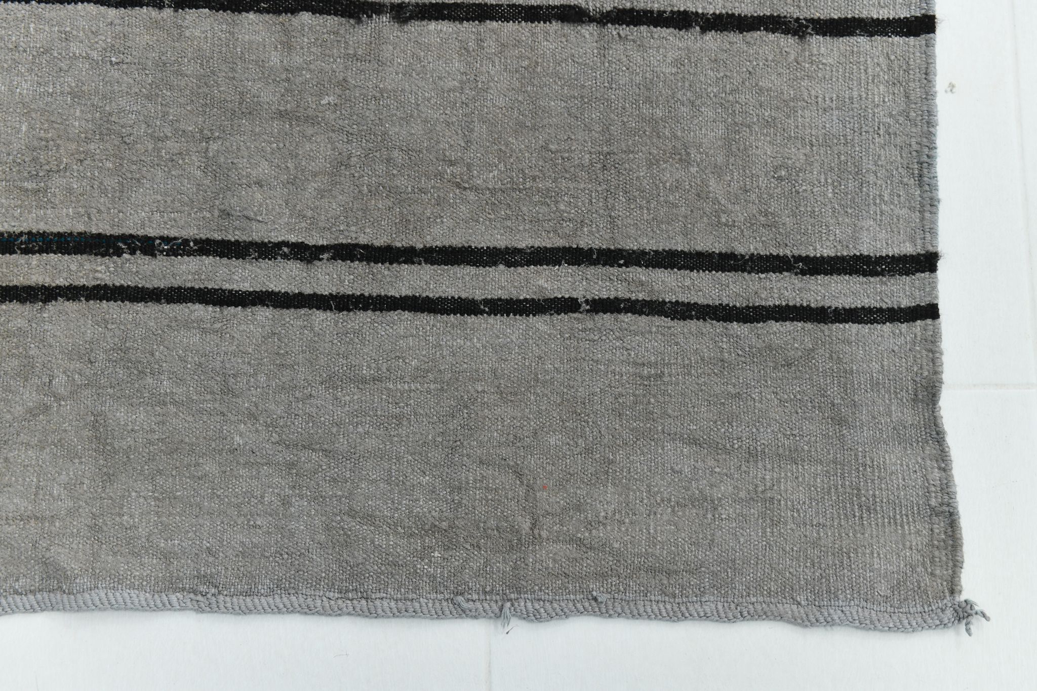 6x12 Gray & Black Modern Hemp Rug, 184x379Cm