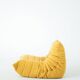 Ensemble de chaise et pouf Togo en tweed jaune