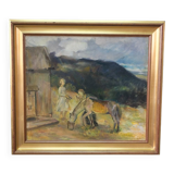 David Wallin (1879-1957), Romantic Painting , 1917, Oil on Canvas, Framed