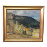 David Wallin (1879-1957), Romantic Painting , 1917, Oil on Canvas, Framed