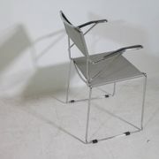 Mid-Century Design Chrome and Leather Chairs from Italy, Set of 4, 1970s