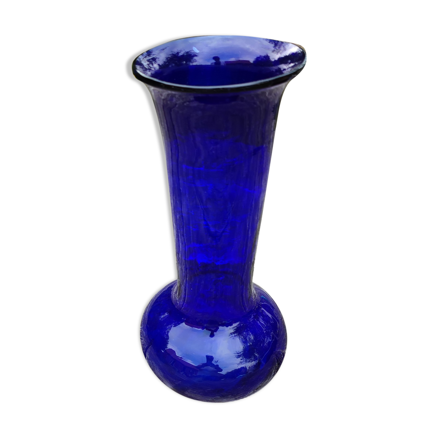 Blue glass vase