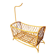 Bamboo and rattan baby cot with canopy.