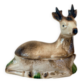 Antique Caugant ceramic terrine in the shape of a doe