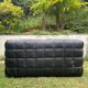 Kashima 2-seater sofa in black leather Michel Ducaroy, 1970