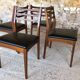 Set of 4 Scandinavian chairs teak and black skai 60s