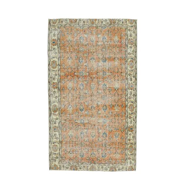 Vintage Turkish Oushak Handmade Wool Rug 111x195