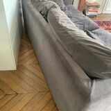 Anthracite grey velvet sofa