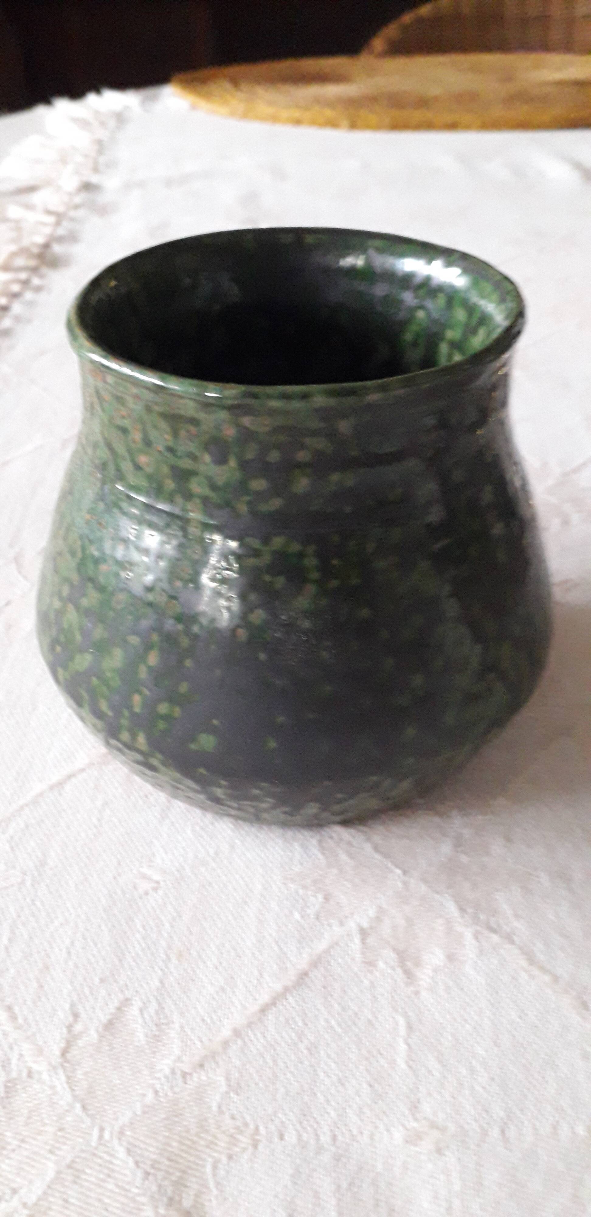 Vintage glazed terracotta vase