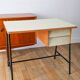 Formica, beech and black metal desk, Modernist Design, 1960