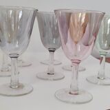 Verres à pieds colorés anciens