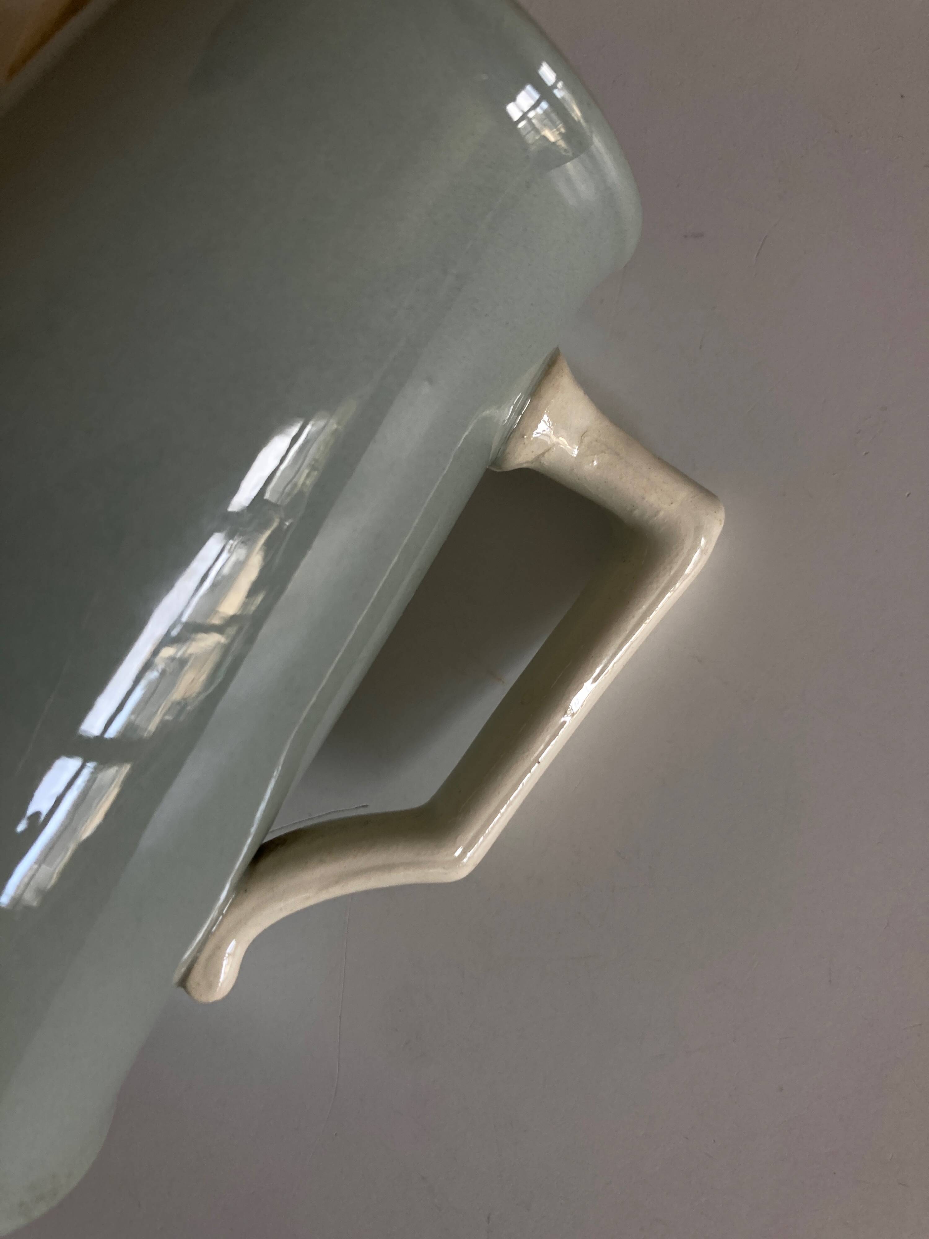 Sarreguemines Celadon neo classic pitcher 1950