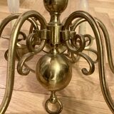6-branch chandelier in gilded brass