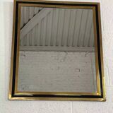 Vintage steel and brass mirror