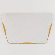 Large Trapezoidal Golden Wall Mirror With Engraved Diamond Pattern, Austria, 1950s