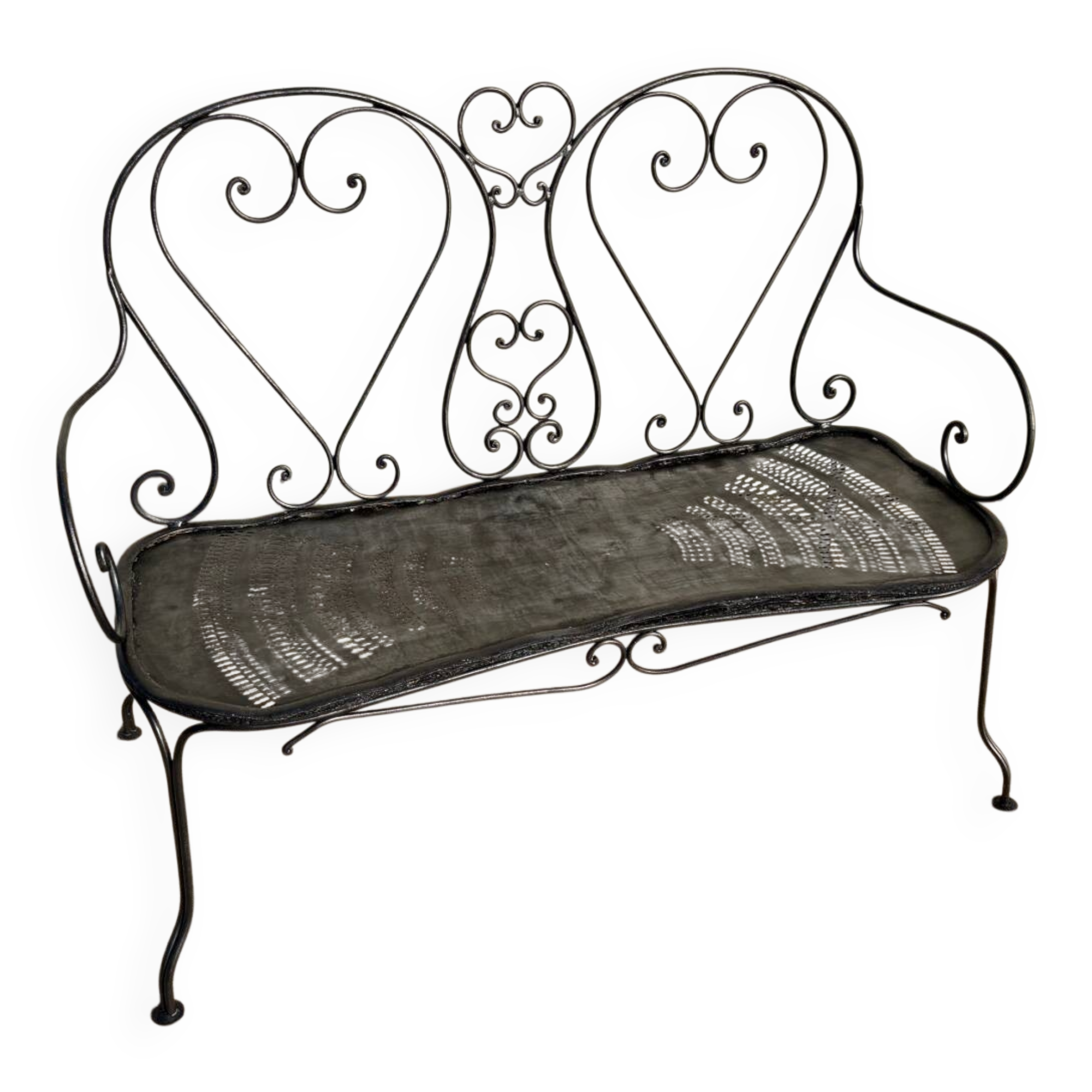 Wrought iron garden bench