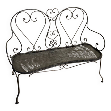 Wrought iron garden bench