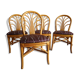 4 chaises en bambou
