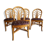 4 chaises en bambou