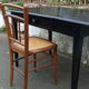 Black lacquered pine desk table