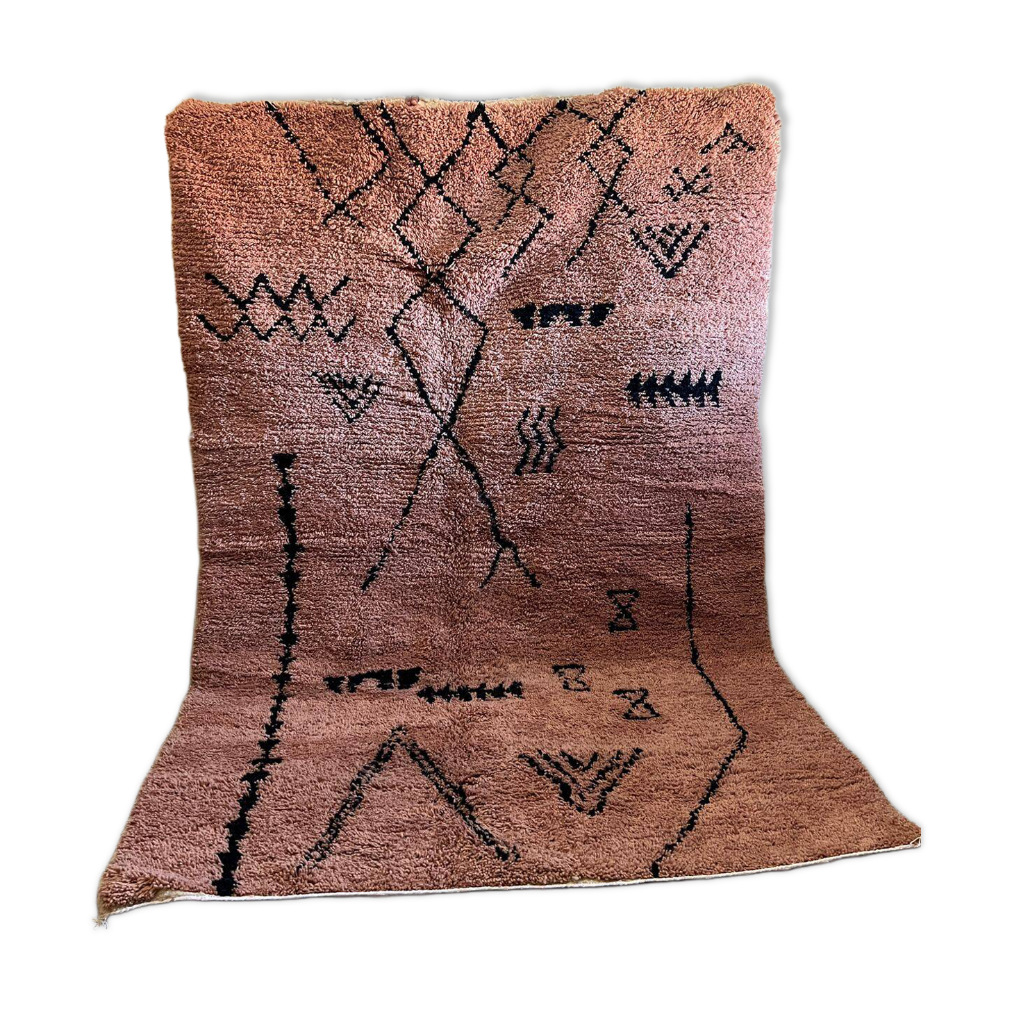 Berber rug in almond colour, 3/2m.