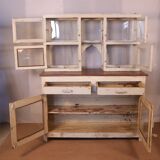 Merchant counter in Burmese teak with original white patina