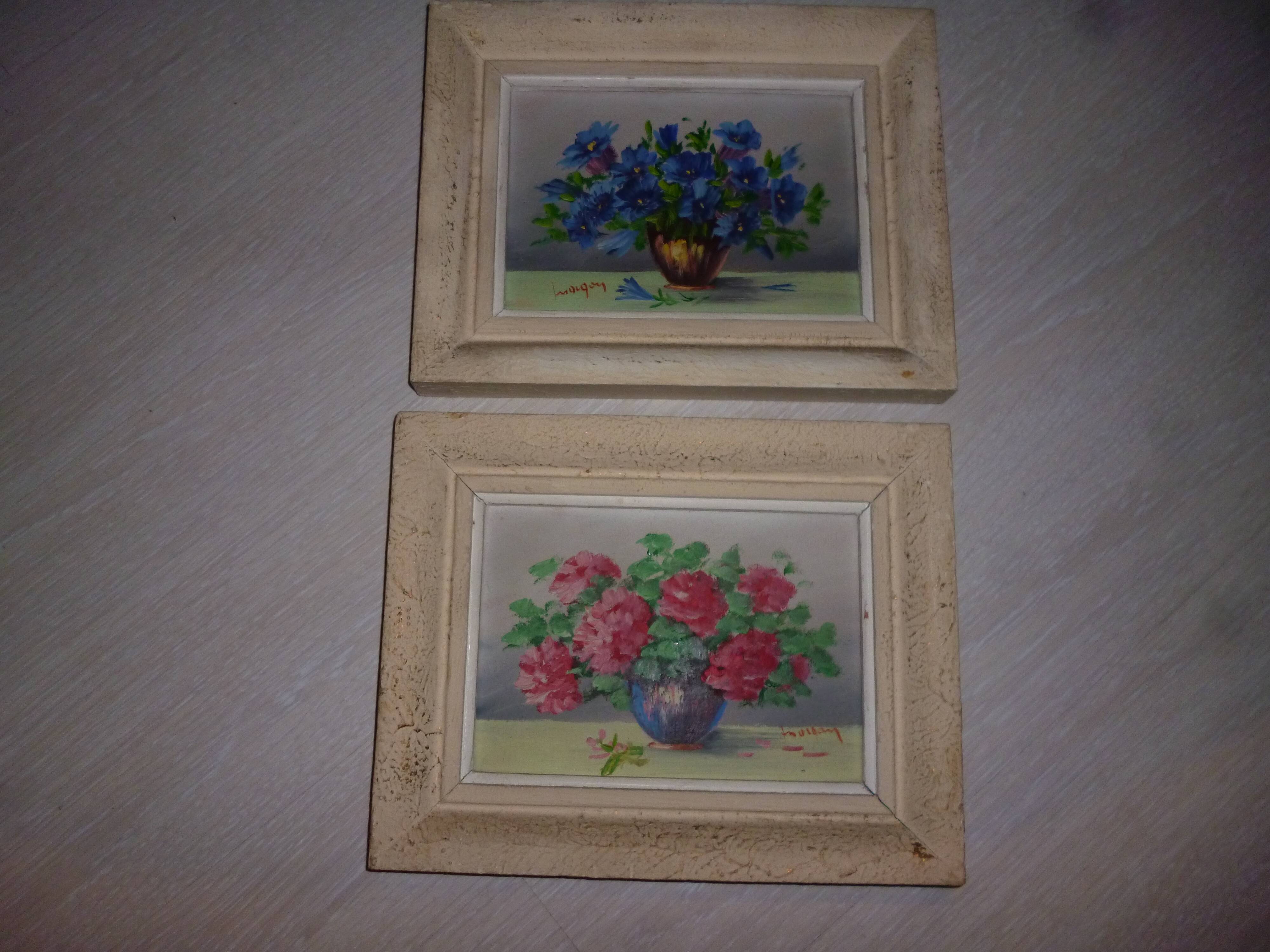 Paire de peinture de fleurs
