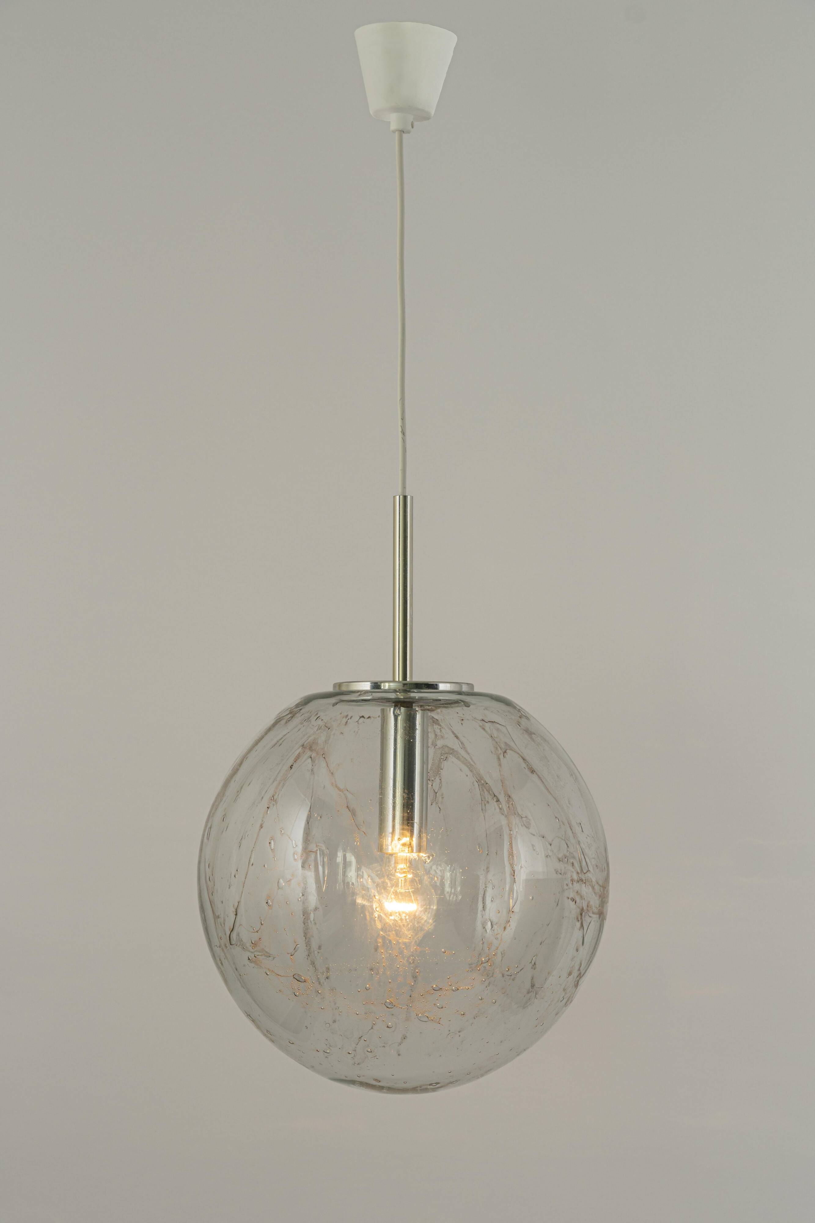 Large Murano ball pendant light by Doria, Germany, 1970s.