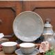 Delaunay breakfast service in grey, white and gold for one person.