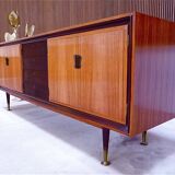 Large Italian Mid-Century Sideboard with Brass Details, 1950s