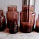 Set 5 vases in blown glass art glass ALLEX, Drôme