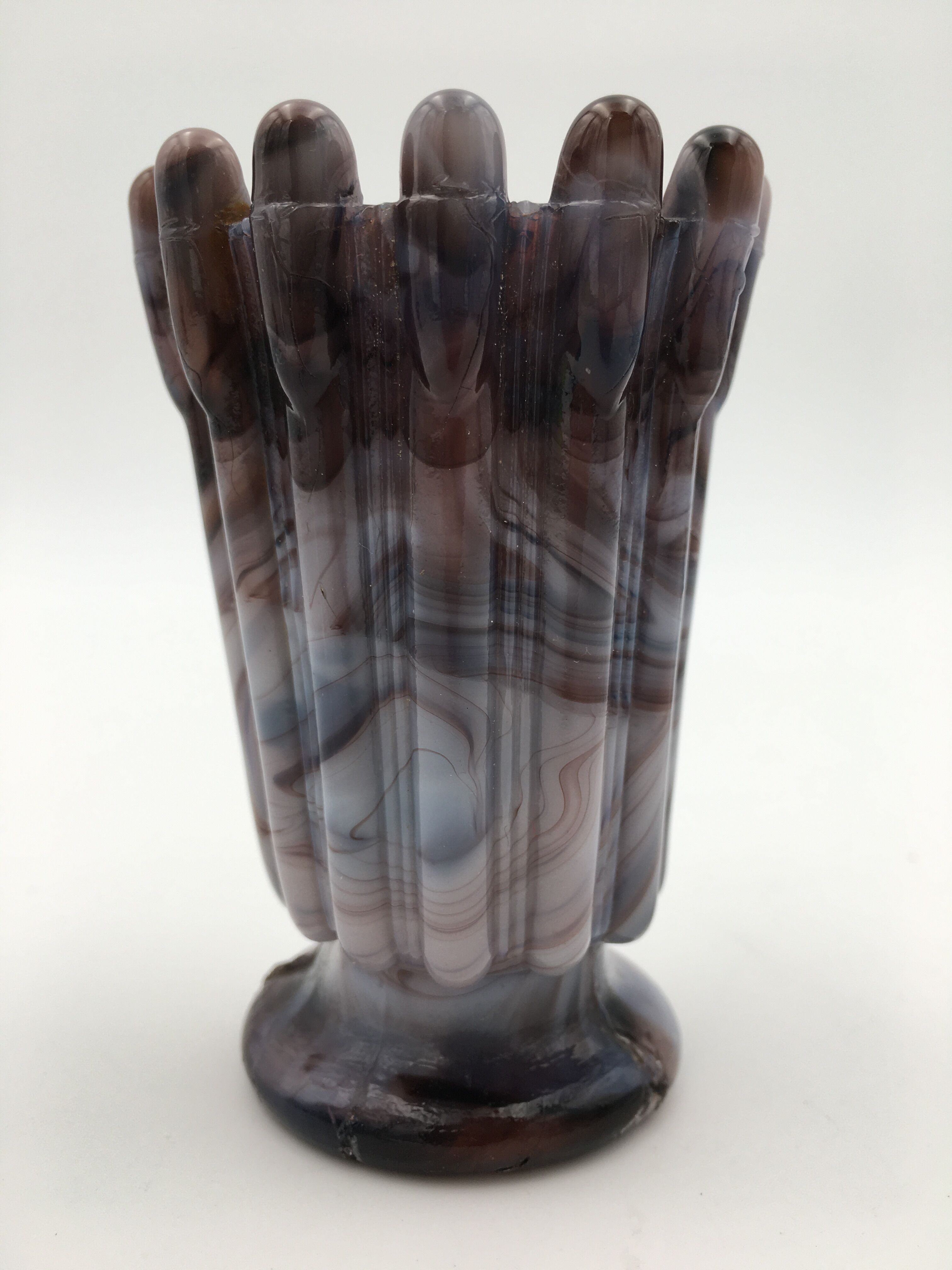 Old verse in marbled fair opaline, purple and white, Vallerysthal - Circa 1910
