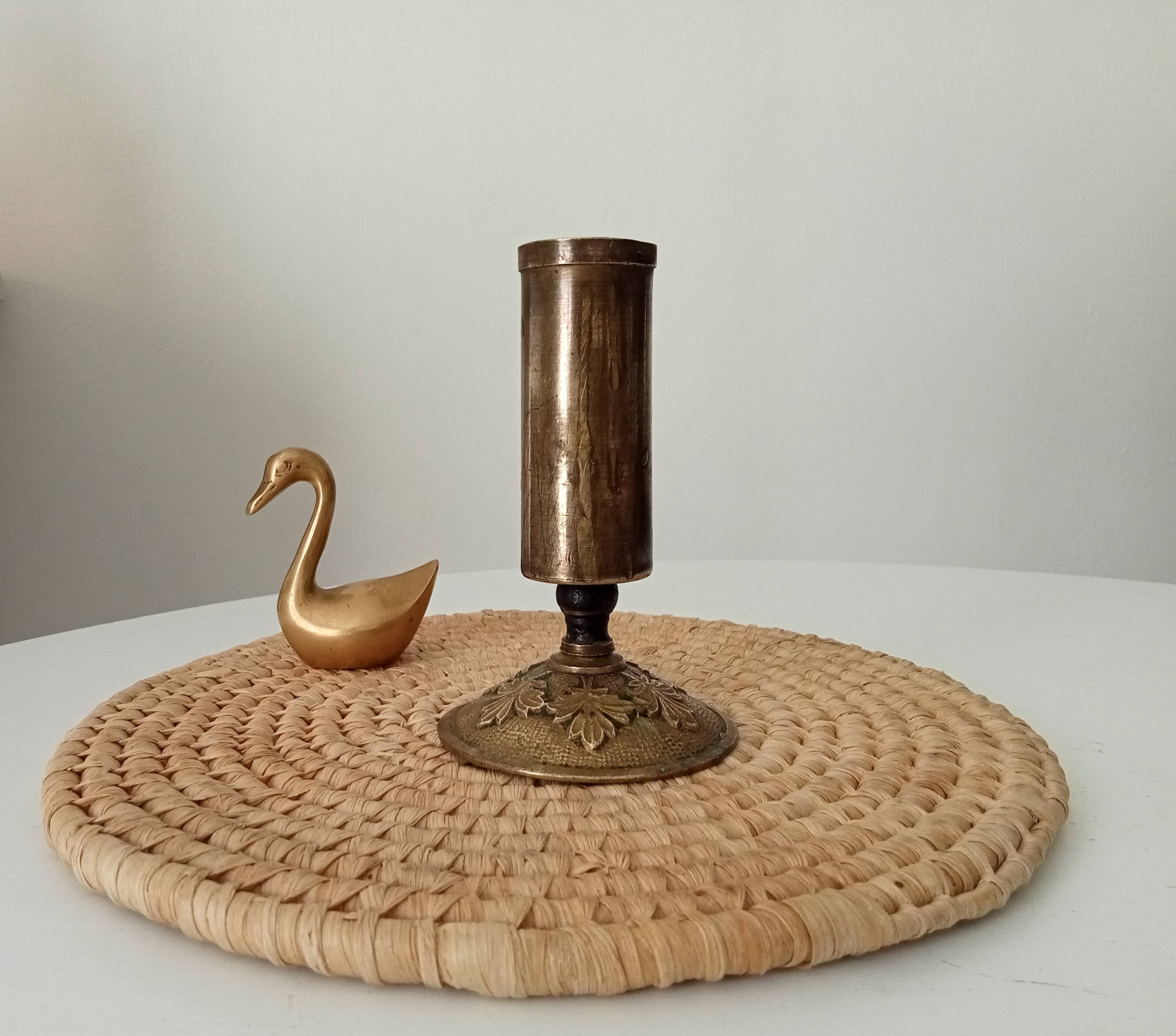 Antique folk art candle holder 1914/18
