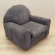 Grey velour armchair, Italian design, 1980s, production: Italy