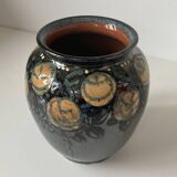 Beautiful ceramic vase with floral decoration by Paul Jacquet dating from the 1930s