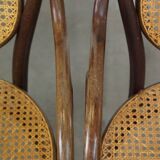 Very elegant, characterful, and graceful set of 4 Art Nouveau design bistro chairs