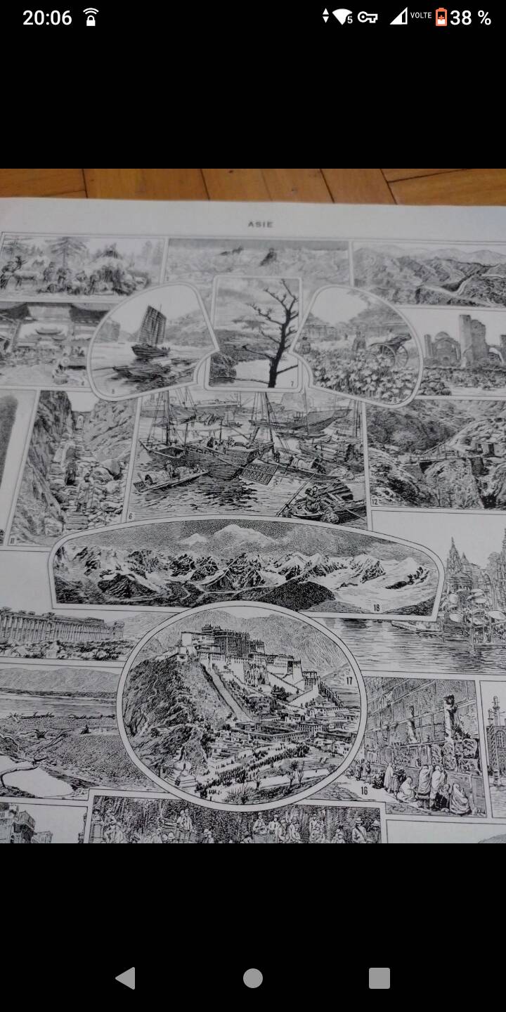 Old geographical map of Asia Larousse