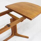 Vintage Glostrup Danish oval extendable dining table solid teak 1960s