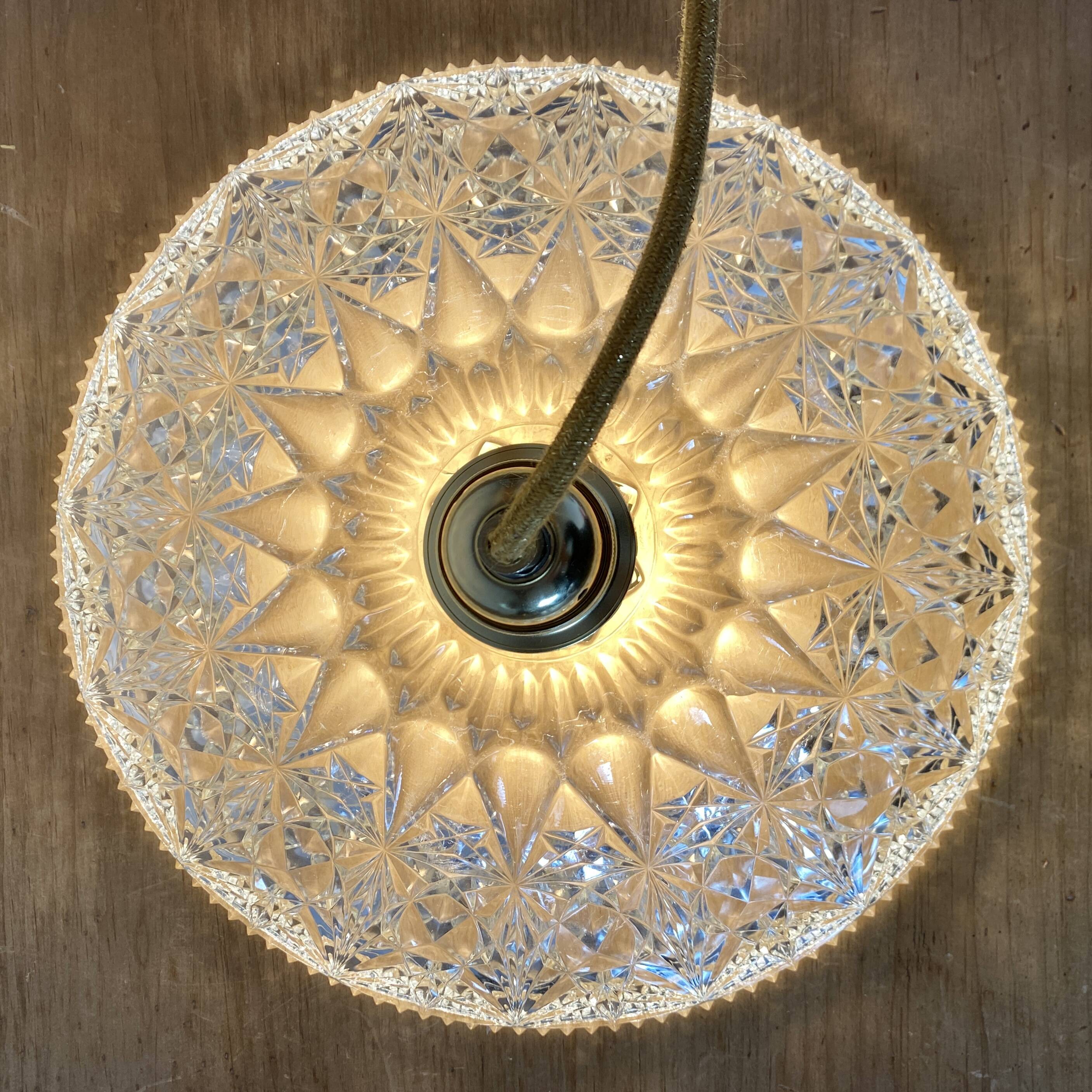 Vintage glass lampshade pendant light - tableware collection -