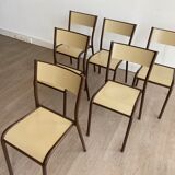 Lot de 6 chaises industrielles 1980