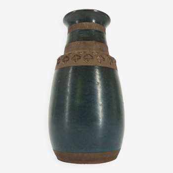 Bitossi blue glazed ceramic vase 1960