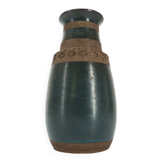 Vase en céramique émaillée bleue Bitossi 1960