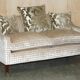Fabric sofa and footstool, handmade in England.