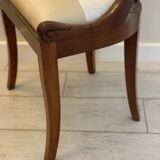 Chaise ancienne gondole en bois noble et siege soie restaure