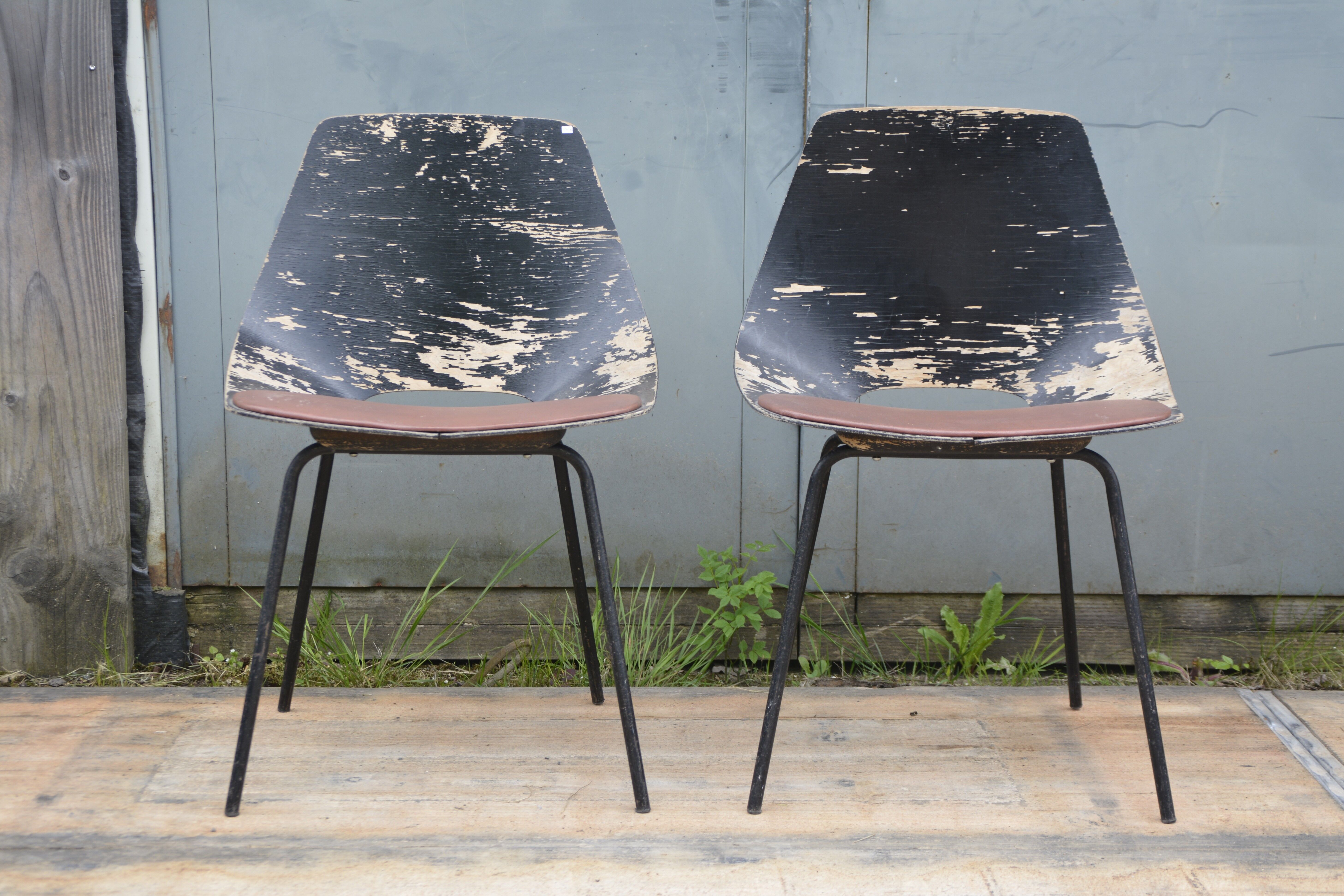 Pair of Tonneau chairs by Pierre Guariche